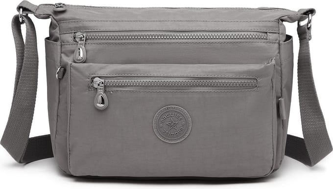 Bagwise® Schoudertas - Crossbody - Dames - 23cm x 27cm - (1238) - Grijs