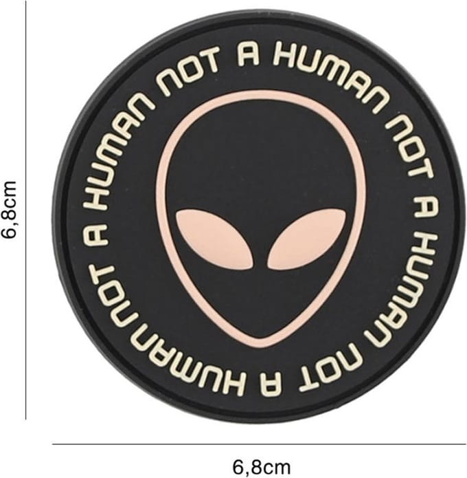 Embleem 3D PVC Not Human Zwart/Roze