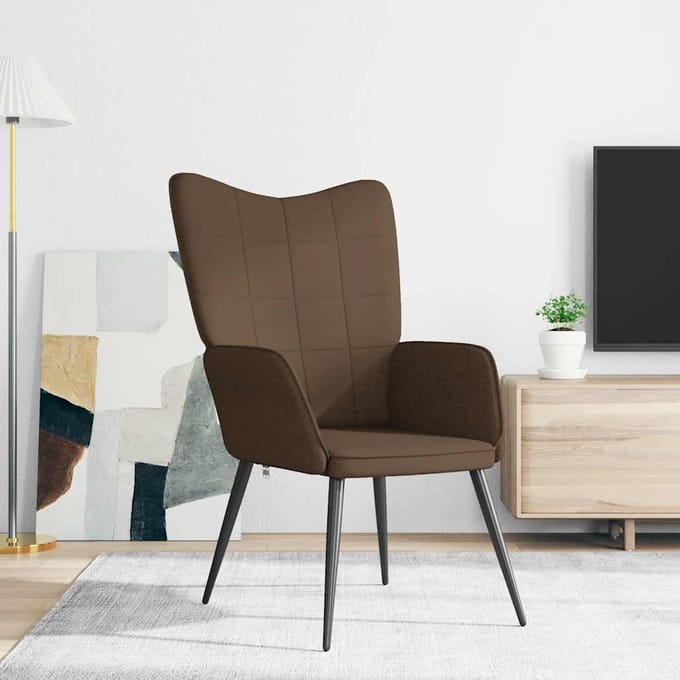 vidaXL Relaxstoel stof bruin