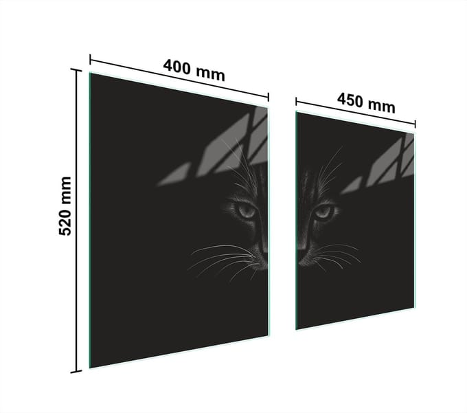 TMK ArtDeko - Veilige Glazen Beschermplaat - 85x52 cm - Katontwerp