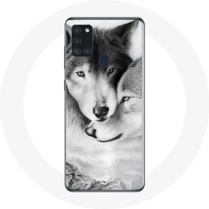 Samsung Galaxy A21S hoesje Wolf Duo dieren