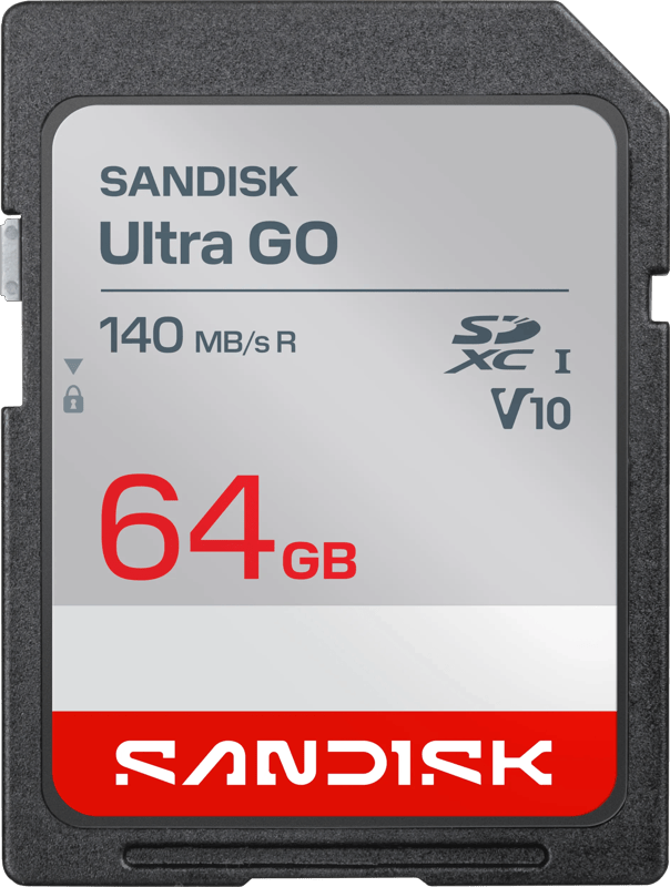 SanDisk SDXC Ultra GO 64GB (UHS-1, V10, U1, C10, R140MB/s, Full HD Video)