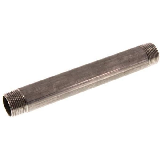 R 3/4'' RVS Dubbele Pijpnippel 20 Bar DIN 2982 - 180mm - FL2S-M-ST-034R-180L