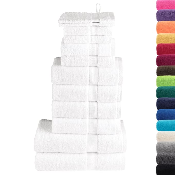 vidaXL - 12-delige - Handdoekenset - SOLUND - 600 - g/m² - wit