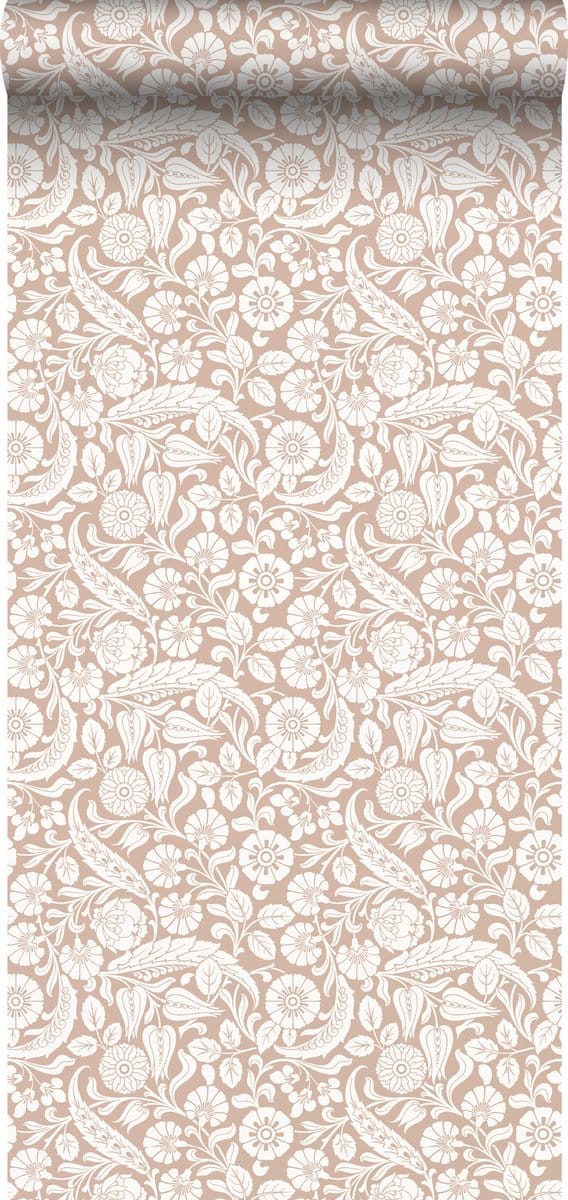 ESTAhome behang bloemmotief terracotta roze - 53 cm x 10.05 m - 139330