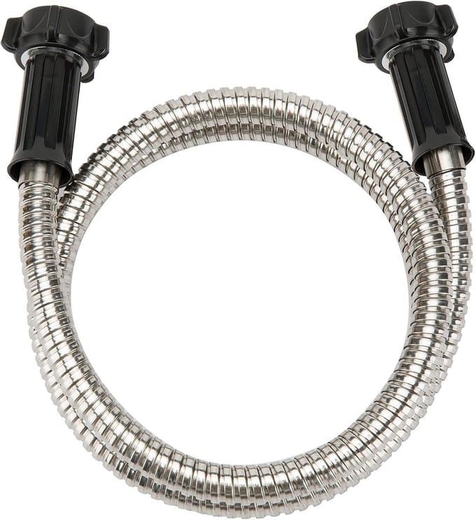 Korte Metalen Tuinslang 1,5 Meter - Flexibel & Knikvrij - RVS Waterslang