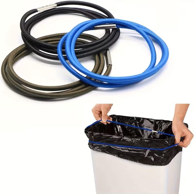 @ Lu’s Today® - Basic Household Essentials - Set Van 3 Prullenbak Banden - Elastische Elastiekjes Voor Prullenbak - Omtrek 70 - 110 CM