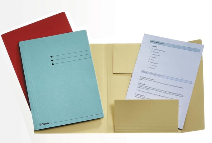 100x Esselte dossiermap geassorteerde kleuren, A4