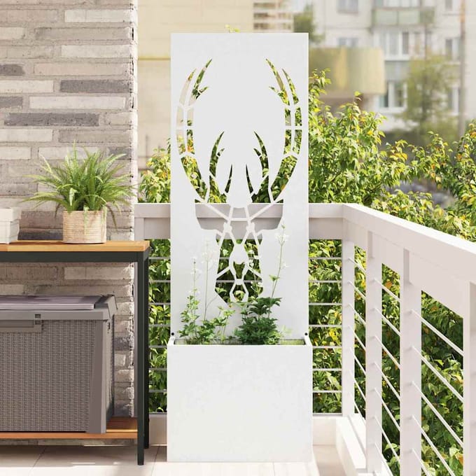 vidaXL - Tuin - Privacy - Scherm - Wit - 50 - x - 32 - x - 150 - cm - Koudgewalst - staal