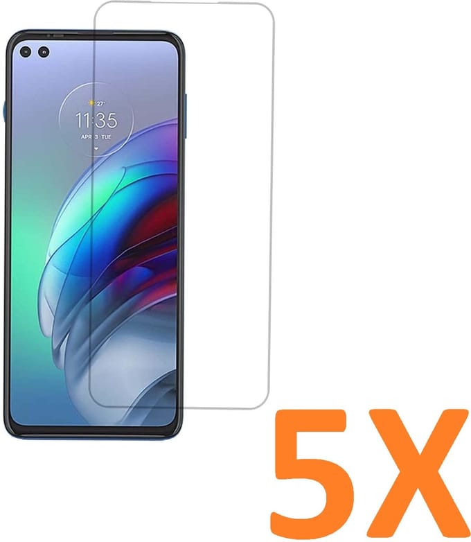 Screenprotector Glas - Tempered Glass Screen Protector Geschikt voor: Motorola Moto G100 - 5X