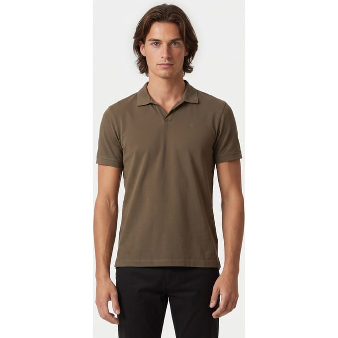 No Excess Polo V Solid Stretch Dark Moss Größe: L | Poloshirts Outlet | Herren