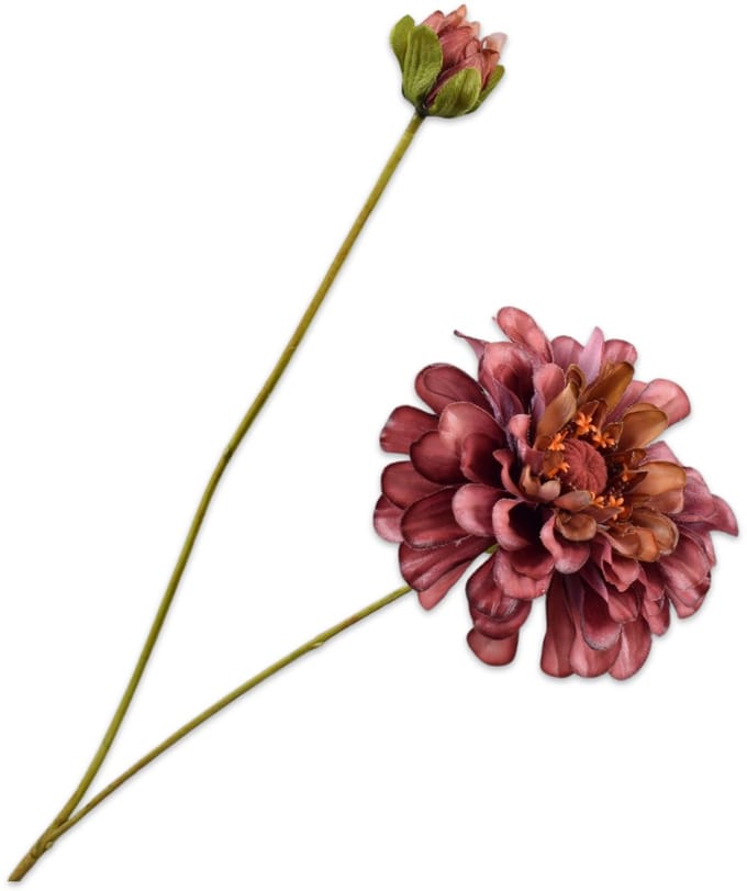 Silk-ka - Kunstbloem - zinnia - blauw - H62 cm