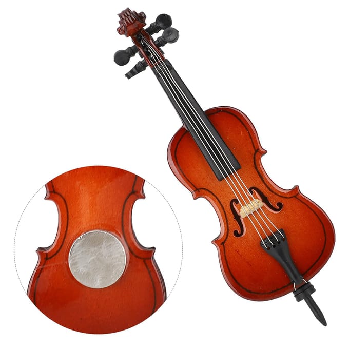 Lindehouten Violoncello Vormig Ornament 3-Dimensionale Decoratieve Koelkaststicker brown