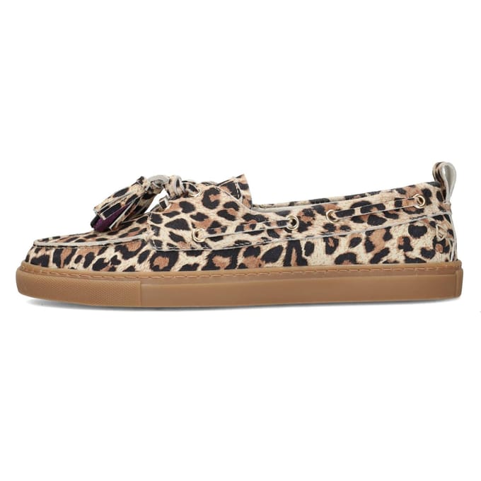 Poelman SILK Dames Loafers - Beige met dierenprint