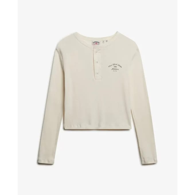 Superdry Athletic Essentials Overhemd met Lange Mouwen White Grootte: 34