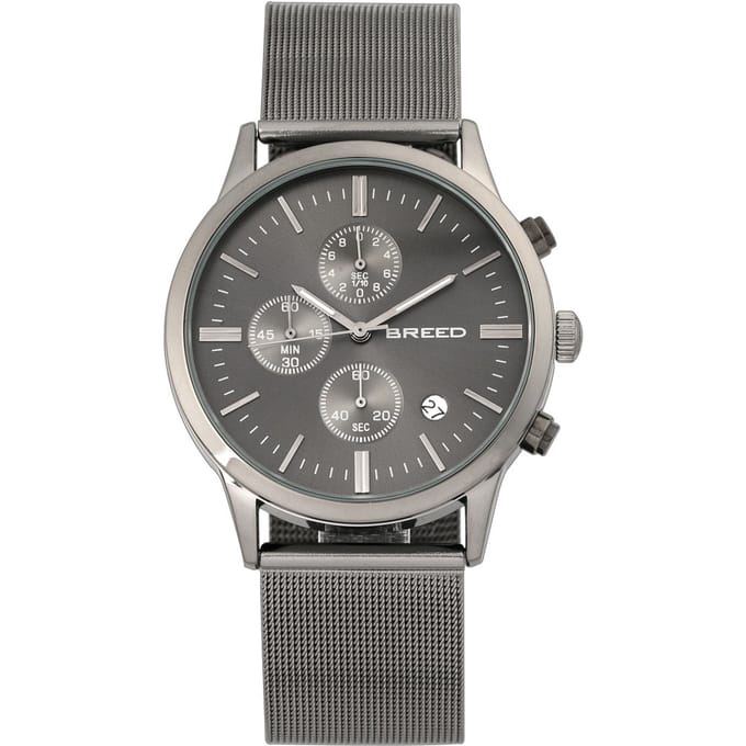 Breed Espinosa chronograaf mesh-armband horloge met datum