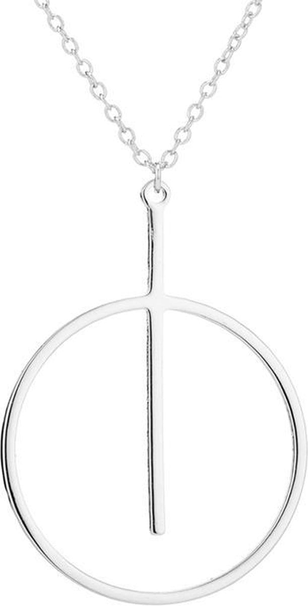 24/7 Jewelry Collection Bar Cirkel Ketting - Zilverkleurig
