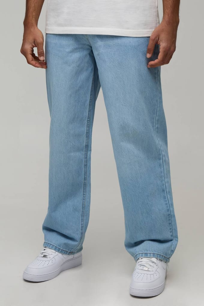 Casino Embroidered Relaxed Fit Jeans | Light Blue | Size 48R
