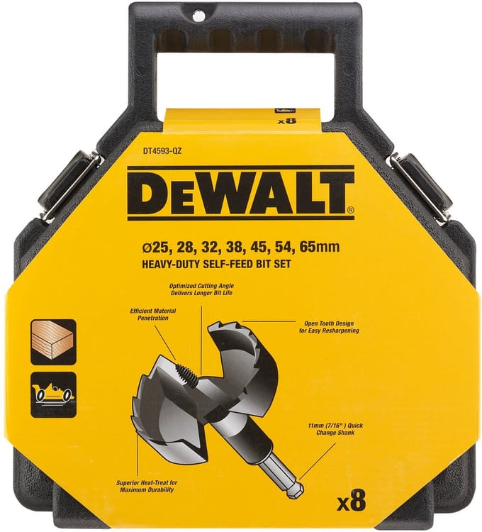 DeWALT 8-delig 25-65mm 140mm Cilinderkopboorset + verlengstuk - DT4593