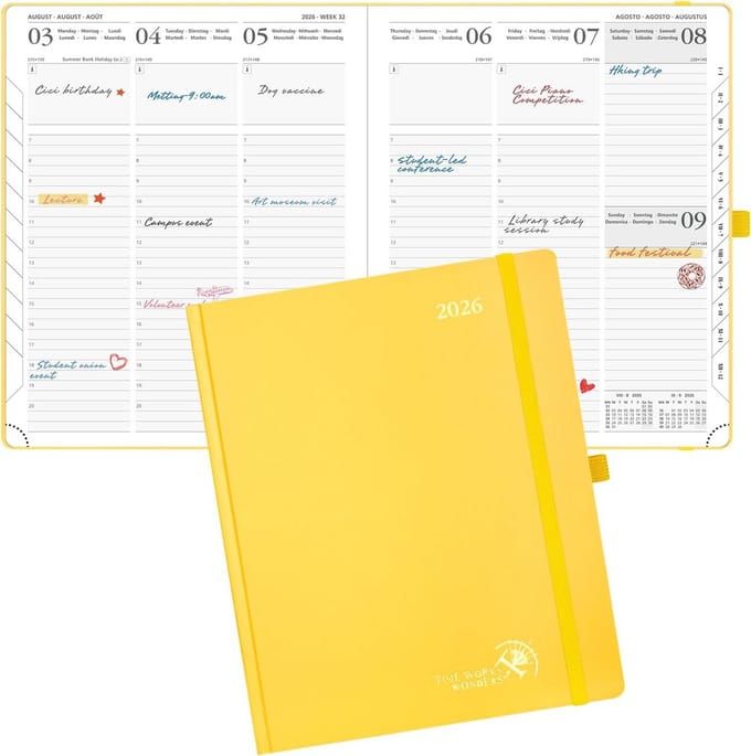 Weekplanner 2026 Hardcover - Jaarplanner Jan T/M Dec - A5 Formaat - Schoolkalender