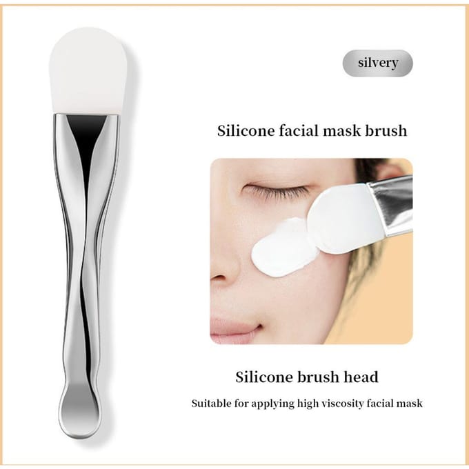 Silicone Mask Brush Double-headed Smearing Face Cleansing Mud Mask Special Beauty Tool DIY face makeup brush tool white
