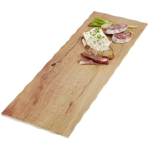 GGM Gastro (6 Stück) GN-Tablett 2/4 - OAK LIGHT - Melamin - Höhe: 15mm - Braun