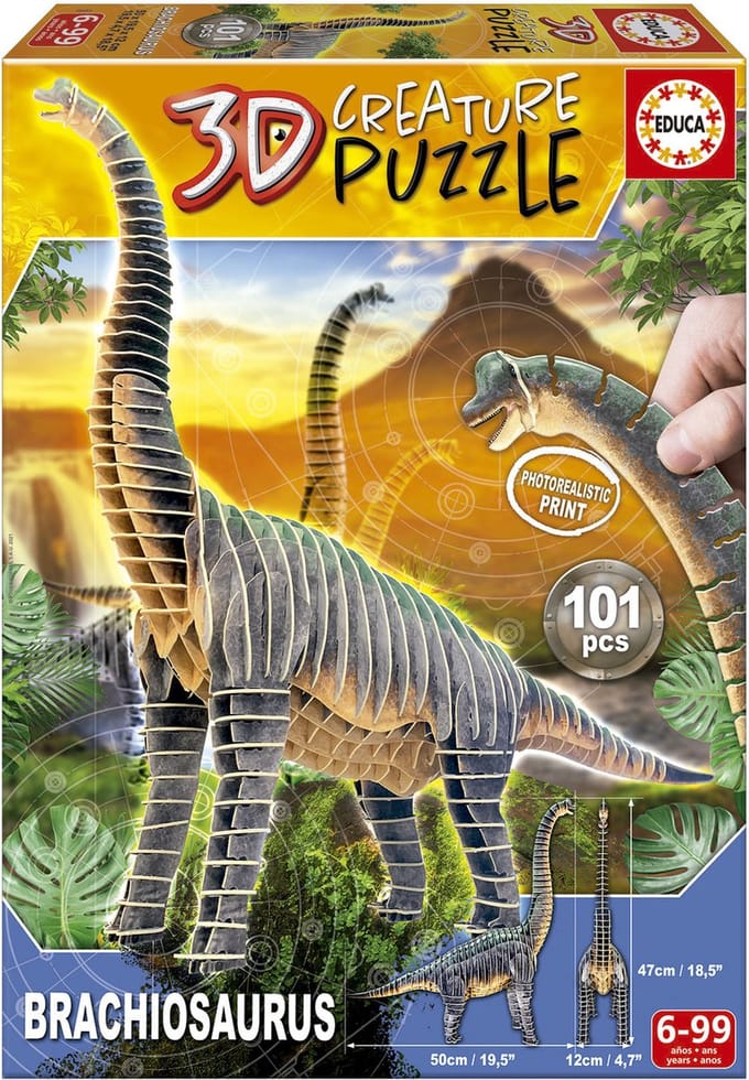 EDUCA - puzzel - 112 stuks - 3D BRACHIOSAURUS