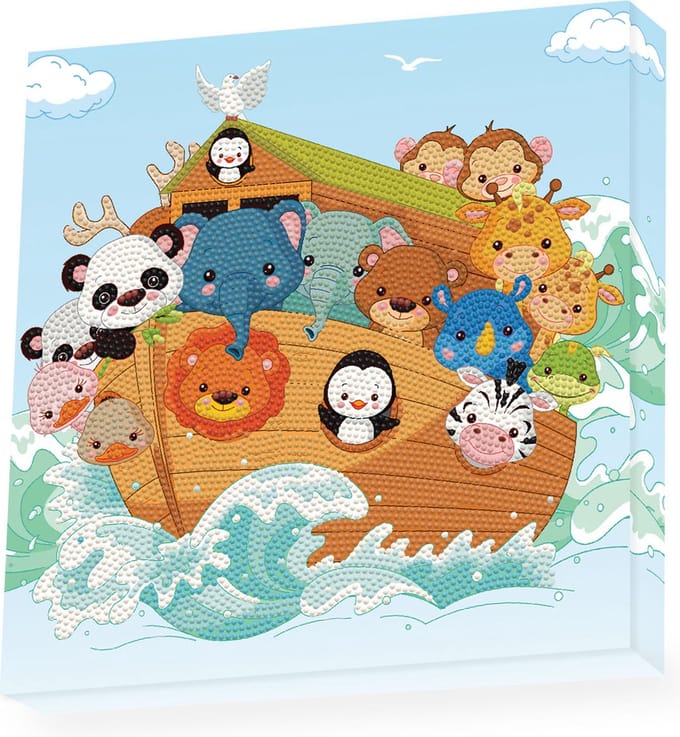 Diamond Dotz - Diamond painting set - 28x28cm - Dieren - Ark van Noach