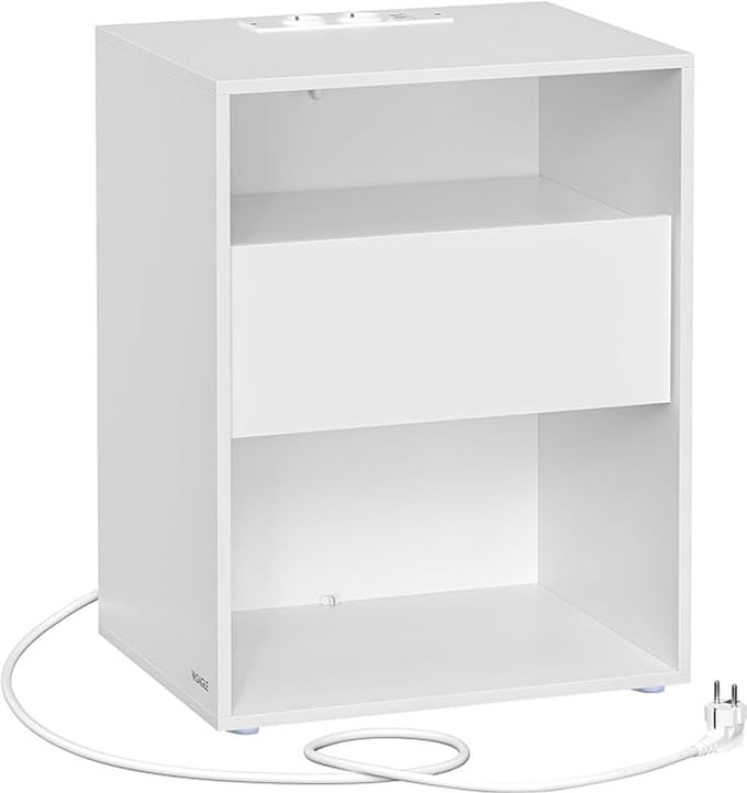 MAZAZU - Nachtkastje - Lade - Wit - 45x35x58.3