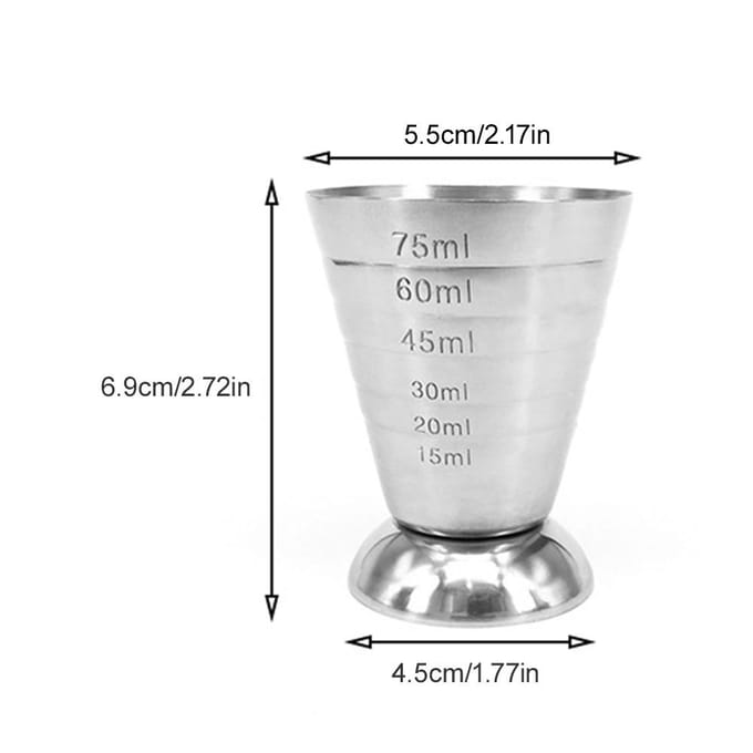 75ML RVS Maatbeker Cocktail Tool Bar Gemengde Drank Cocktail Tools Bar Jigger Beker Barware Huishoudelijk Benodigdheden blauw