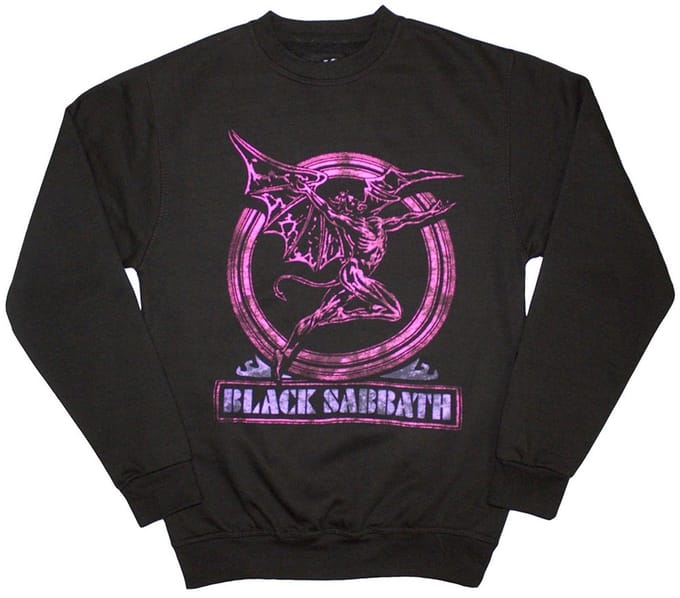 Black Sabbath - Neon Pink Henry Sweater/trui - S - Zwart