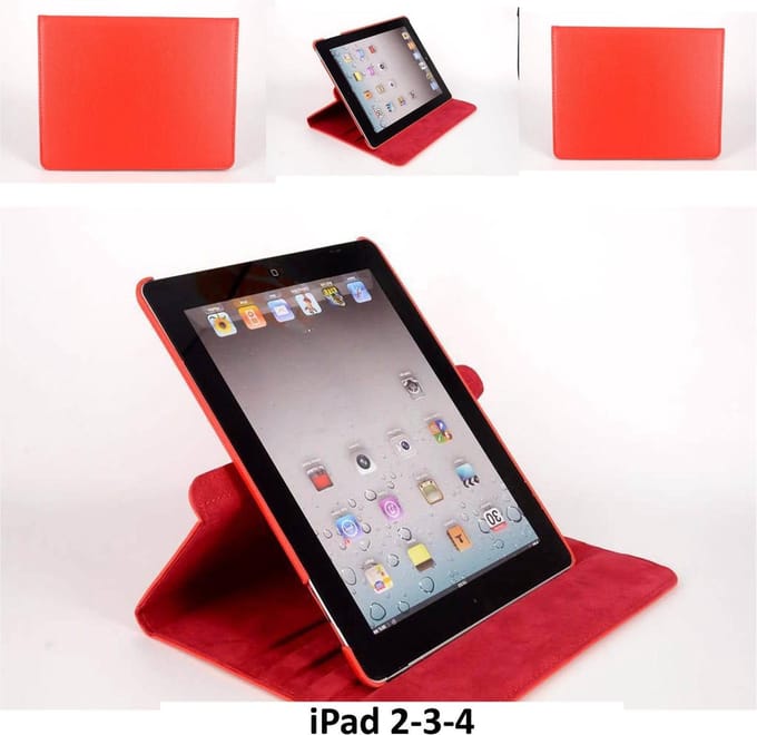 Apple iPad 2;Apple iPad 3;Apple iPad 4 Draaibare tablethoes Rood voor bescherming van tablet