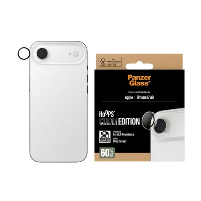 PanzerGlass Screenprotector geschikt voor Apple iPhone Air Glazen | PanzerGlass Hoops Camera Lens Protector - Case Friendly