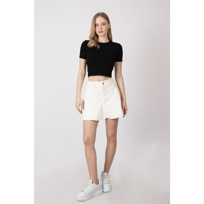 Crew Neck Basic Crop Top