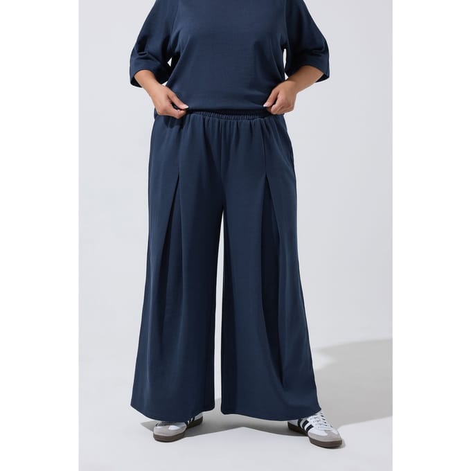 Limited Collection Marineblauwe Geplooide Joggingbroek Size 46