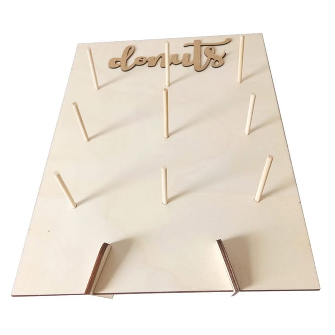 Houten Donut Muurbeugel Donut Houder Bruiloft Decoratie Verjaardag 2# beige