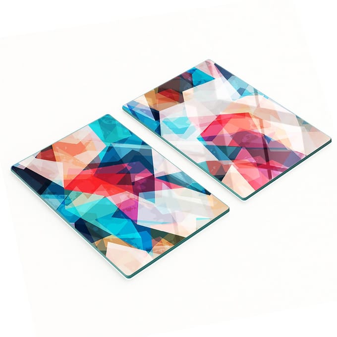 Decoratieve glazen snijplanken met mozaïekabstractie, 2x40x52 cm