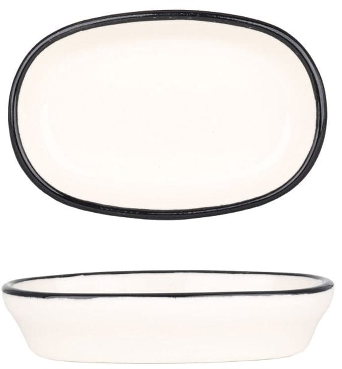 Bonna Serveerschaal - Linea Black - Porselein - 10 cm - set van 2