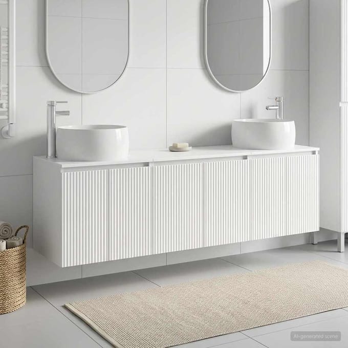 vidaXL - Badkamerkast - set - 3 - st - Hoogglans - Wit - 49,5 - x - 44,5 - x - 66 - cm