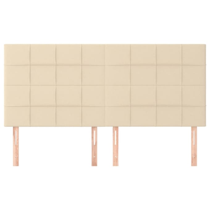 vidaXL - Hoofdbord - crème - 200x5x118/128 - cm - stof