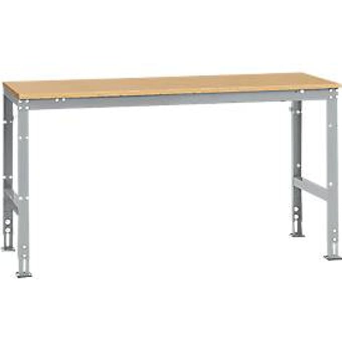 Manuflex basistafel UNIVERSAL Standaard, tafelblad multiplex, 1750 x 800, aluminium zilver