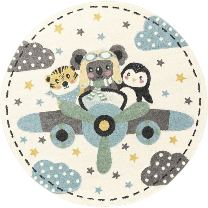 Kindertapijt Pino beige 200 cm rond