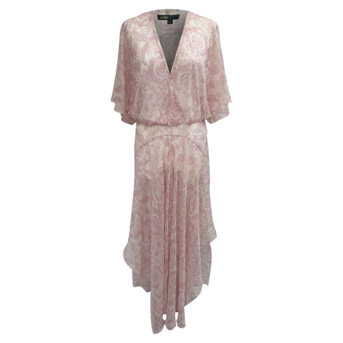 Maje Rifal maxi-jurk met paisleyprint in roze polyester