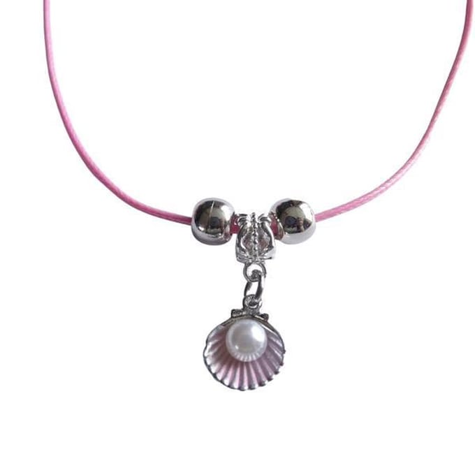 2 Love it Parelschelp R - Ketting - Leer - Lengte: 45 cm - Roze