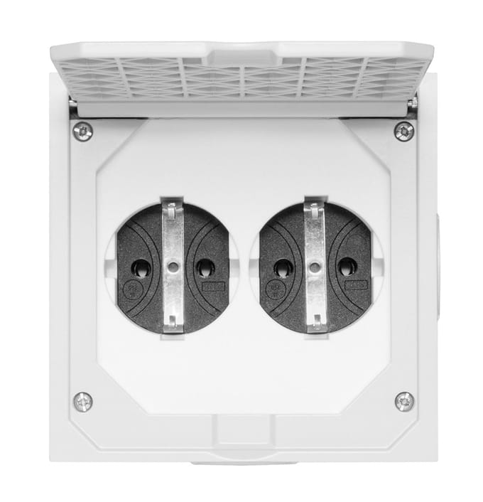 ABL Vloercontactdoos + RA 2-voudig – Inbouw – 16A 250V – Grijs
