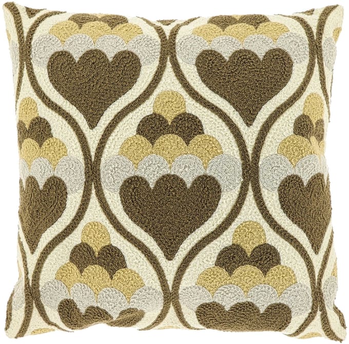Unique Living Sierkussen Julia - Textiel - Bruin - 45x45 cm (BxD) - Dessin 1