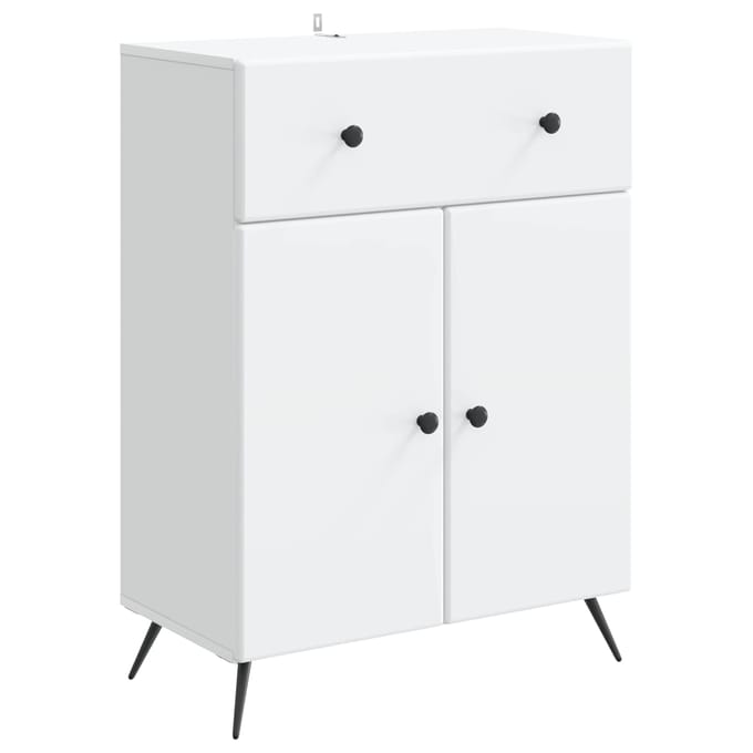 vidaXL - Dressoir - Wit - 66 - x - 34,5 - x - 90 - cm - Bewerkt - hout