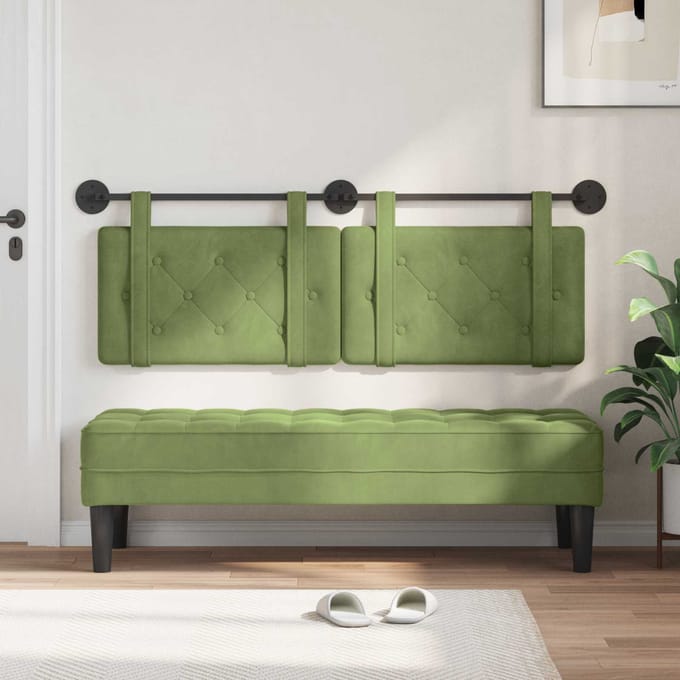 vidaXL - Hangend - hoofdbord - Lichtgroen - Fluweel
