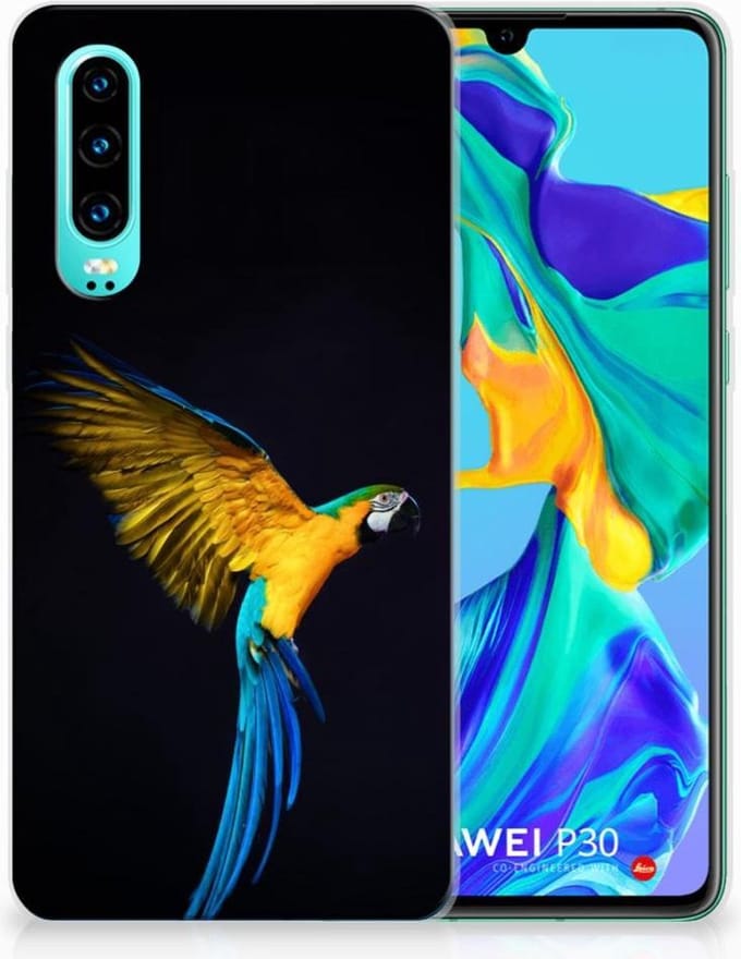 Huawei P30 TPU Hoesje Papegaai