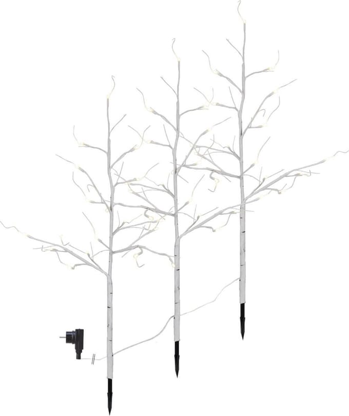 Decoratieboom Berk Winter Kerst 3 Stuks 75 cm Wit